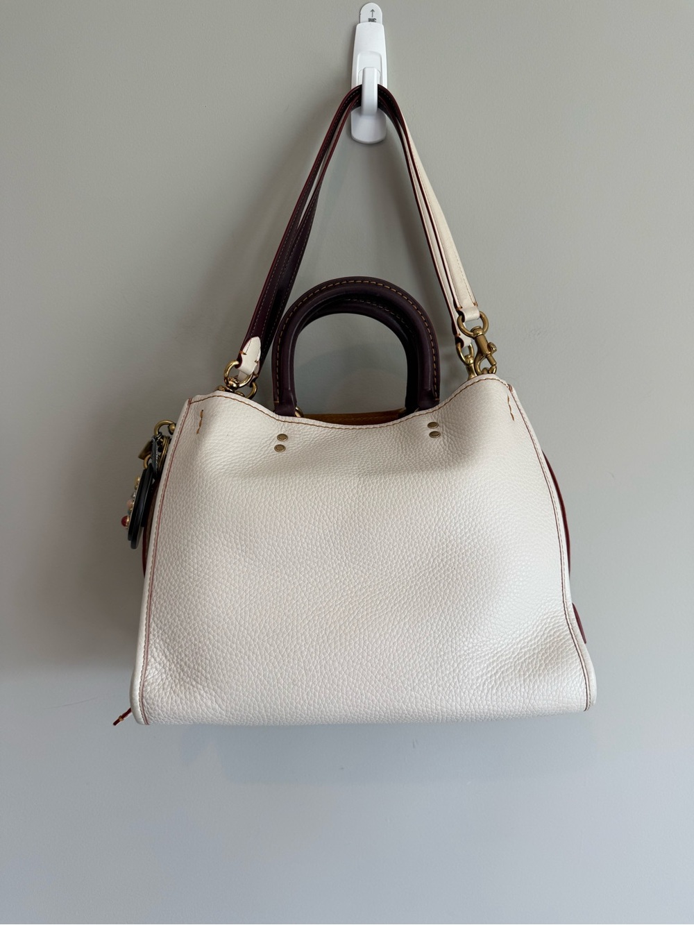 Coach Rogue 31 Cream Leather Satchel Handbag Brand New! - Picture 4 of 14